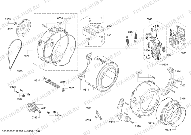 Схема №1 WLN24242OE с изображением Кабель для стиральной машины Bosch 12022251