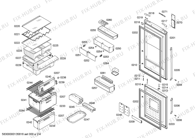Схема №1 KG36NP90 с изображением Силовой модуль для холодильника Bosch 00644887