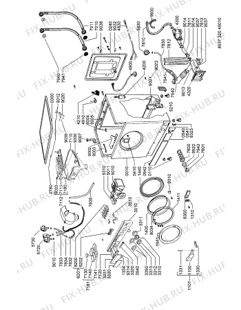 Схема №1 AWG 320-1 W с изображением Труба для стиралки Whirlpool 481253029153