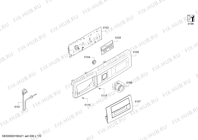 Схема №1 WAT20165IN с изображением Пружина бака для стиральной машины Bosch 00637582