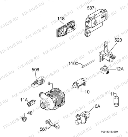 Взрыв-схема посудомоечной машины Zanussi ZDN11005XA - Схема узла Electrical equipment 268