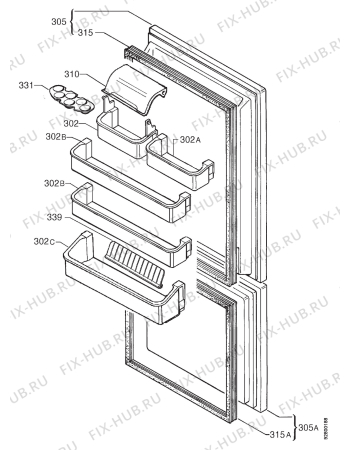Взрыв-схема холодильника Corbero FC1751S - Схема узла Door 003