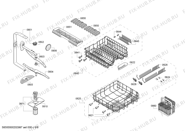 Взрыв-схема посудомоечной машины Bosch SMV46AX02N SilencePlus - Схема узла 06