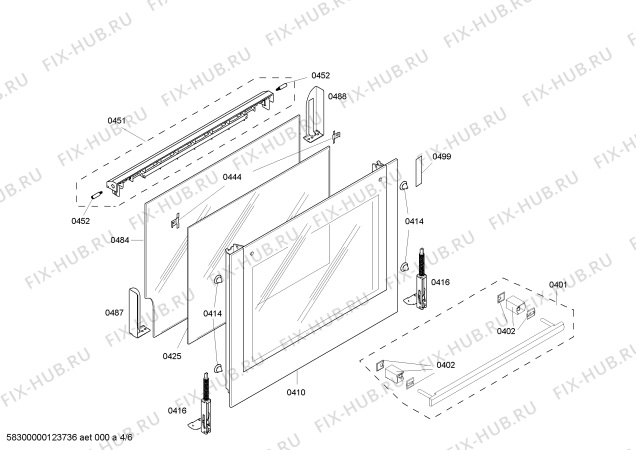 Взрыв-схема плиты (духовки) Bosch HBN230551A - Схема узла 04