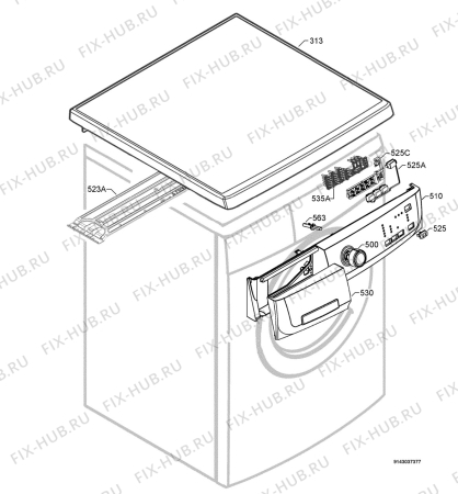 Взрыв-схема стиральной машины Zanussi Electrolux ZWF16070W - Схема узла Command panel 037