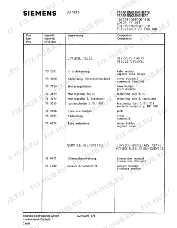 Схема №1 FS9372 с изображением Панель для телевизора Siemens 00782044