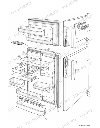 Взрыв-схема холодильника Electrolux END5298X-REEN - Схема узла Section 3