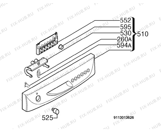 Взрыв-схема посудомоечной машины Zanussi DE4756 - Схема узла Command panel 037