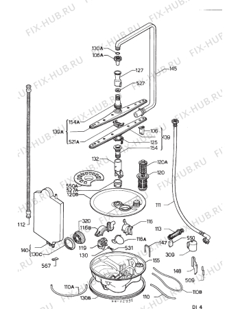 Взрыв-схема посудомоечной машины Arthurmartinelux ASL453 - Схема узла Hydraulic System 272