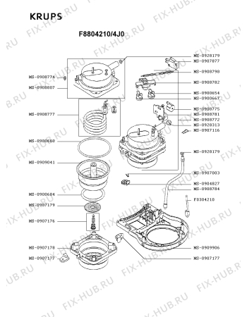 Взрыв-схема кофеварки (кофемашины) Krups F8804210/4J0 - Схема узла GP003756.4P2