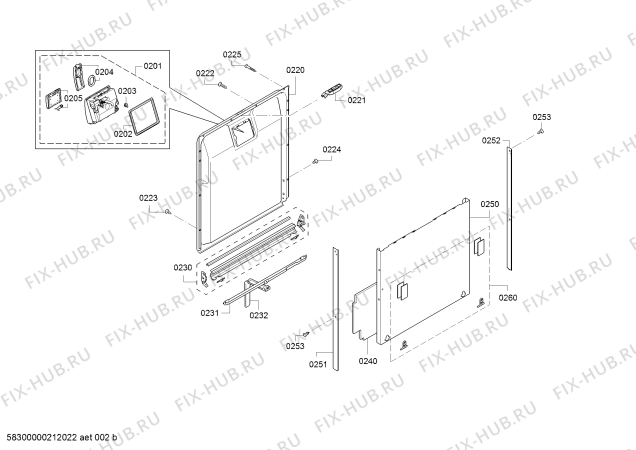 Взрыв-схема посудомоечной машины Bosch SMV66JX01A, SuperSilence 44dB, Serie 6, Made in Germany - Схема узла 03