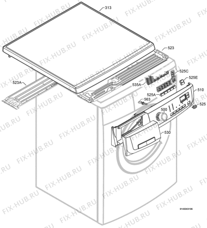 Взрыв-схема стиральной машины Electrolux EWF14480W CHILD LOCK - Схема узла Command panel 037