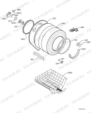 Взрыв-схема сушильной машины Privileg 00640016_20829 - Схема узла Functional parts 267