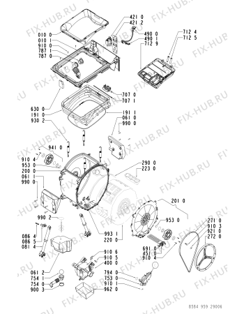 Схема №1 EV 9590 с изображением Обшивка для стиральной машины Whirlpool 481245215427