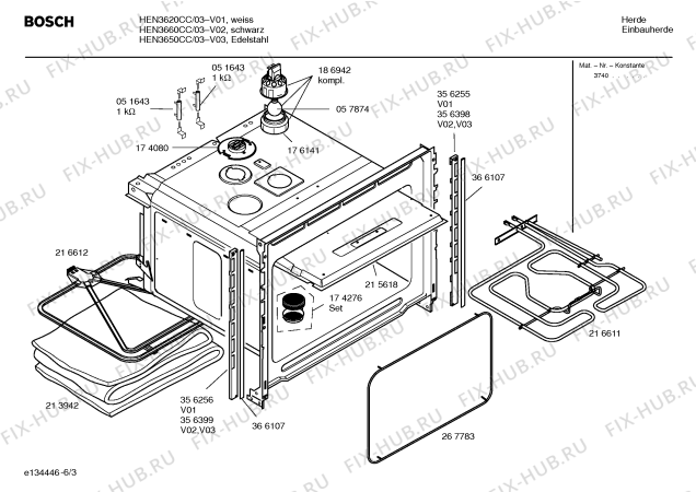 Схема №1 HEN3660CC с изображением Инструкция по эксплуатации для плиты (духовки) Bosch 00581937