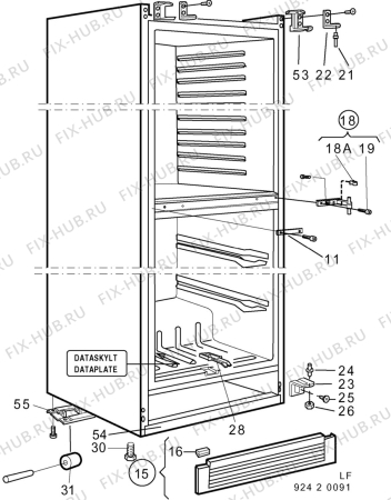 Взрыв-схема холодильника Electrolux ER3170B - Схема узла C10 Cabinet