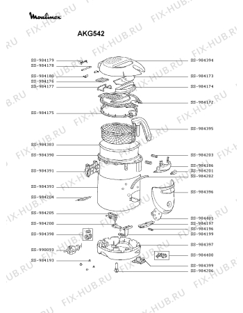 Схема №1 AKG542 с изображением Провод для тостера (фритюрницы) Moulinex SS-990093