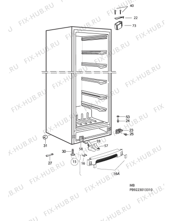 Взрыв-схема холодильника Electrolux EUFG29820W - Схема узла C10 Cabinet