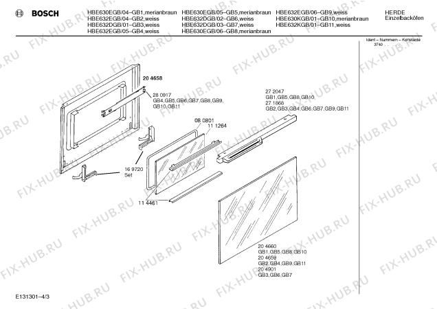 Схема №1 HBE630KGB с изображением Инструкция по эксплуатации для духового шкафа Bosch 00516210