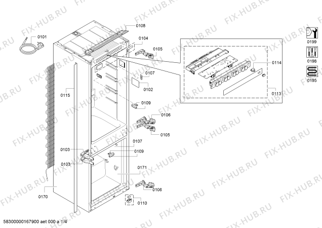 Схема №2 KI6863F30G с изображением Поднос для холодильника Bosch 00743407