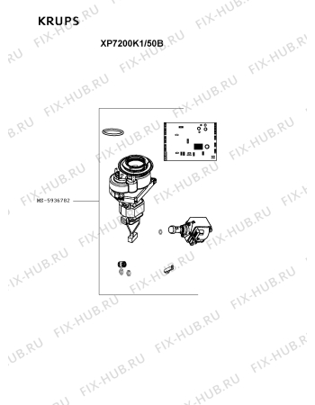 Взрыв-схема кофеварки (кофемашины) Krups XP7200K1/50B - Схема узла BP002931.5P4