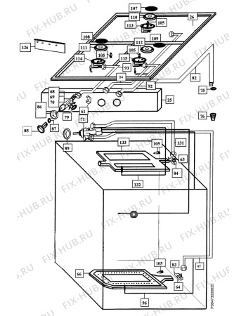 Взрыв-схема комплектующей Zanussi Z530B1B - Схема узла Section 3