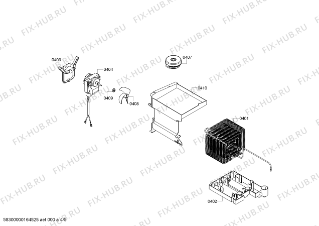 Взрыв-схема холодильника Bosch KGN56AW22N - Схема узла 04