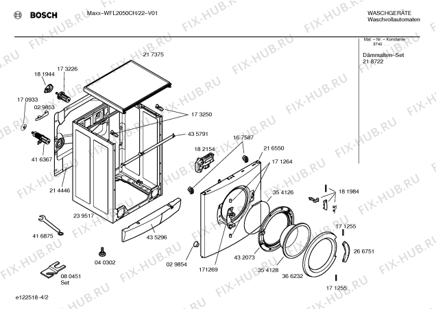 Схема №1 WFL2050CH WFL2050 с изображением Инструкция по установке и эксплуатации для стиральной машины Bosch 00584867