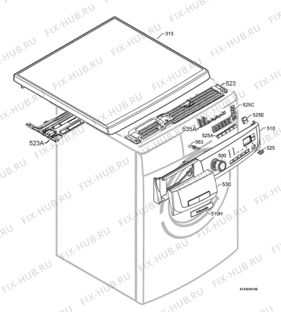 Взрыв-схема стиральной машины Electrolux EWF1073A - Схема узла Command panel 037