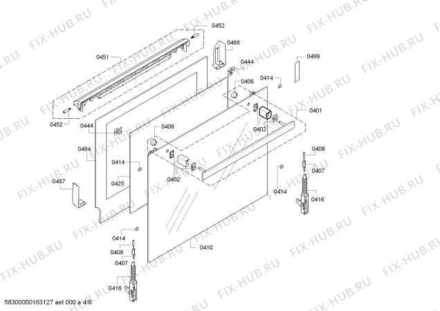 Взрыв-схема плиты (духовки) Bosch HBG34S550 - Схема узла 04