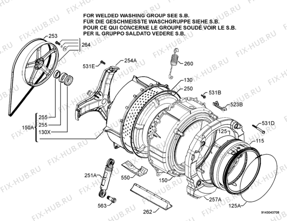 Взрыв-схема стиральной машины Electrolux EWN16581W - Схема узла Functional parts 267