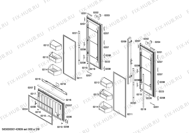 Схема №1 B36IT71SN с изображением Декоративная планка для холодильника Bosch 00673139