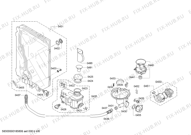 Взрыв-схема посудомоечной машины Siemens SX69M034NL StudioLine - Схема узла 04