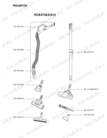 Взрыв-схема пылесоса Rowenta RO8374EA/412 - Схема узла KP005286.8P3