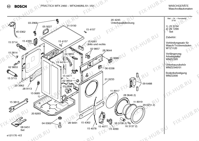 Схема №2 WFF2060 с изображением Переключатель для стиралки Bosch 00155108