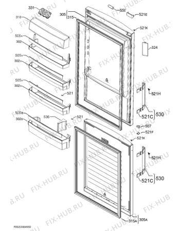 Взрыв-схема холодильника Aeg S73920CMW2 - Схема узла Door 003
