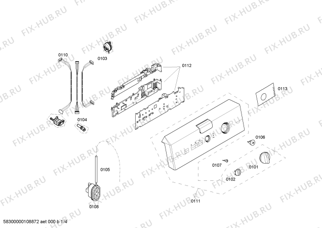Схема №1 WOL2050 с изображением Панель управления для стиралки Bosch 00359806