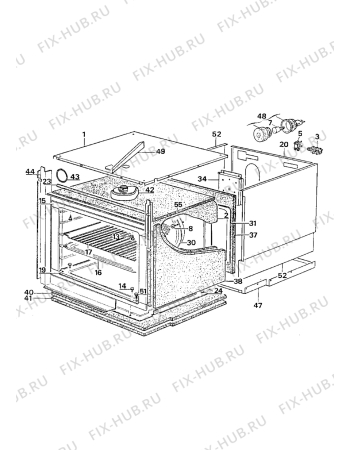 Взрыв-схема плиты (духовки) Electrolux CO1085B1 - Схема узла Internal panels