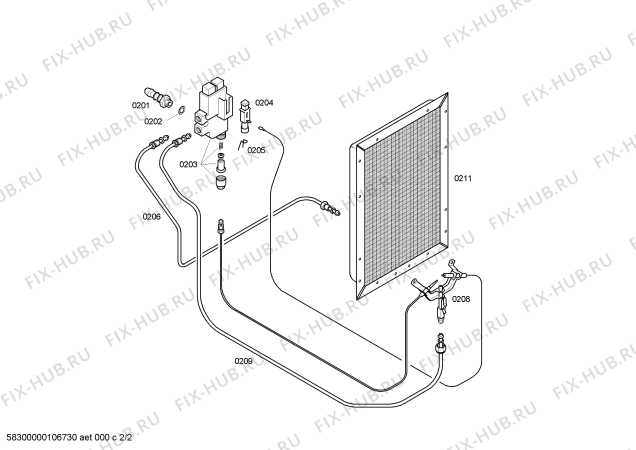 Схема №1 2DC270TA Bosch с изображением Клапан для ветродува Bosch 00274154