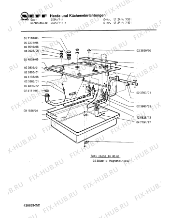 Схема №1 1324146101 2094/611N с изображением Крышка для плиты (духовки) Bosch 00052110
