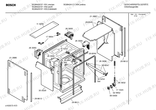 Взрыв-схема посудомоечной машины Bosch SGI8424 Exclusiv - Схема узла 03