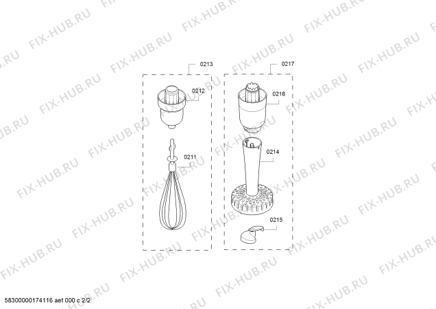 Взрыв-схема блендера (миксера) Bosch MSM87165 MaxoMixx - Схема узла 02