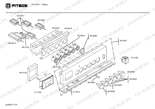 Схема №1 UNIFLAMPLUS с изображением Переключатель для плиты (духовки) Bosch 00153130