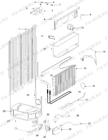 Взрыв-схема холодильника Electrolux ER2250B - Схема узла Cooling system 017