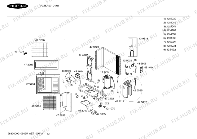 Схема №1 S1ZKA07104 с изображением Компрессор для сплит-системы Siemens 00143919