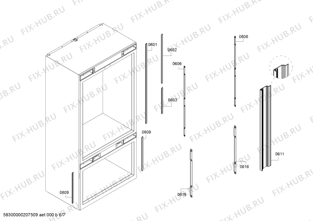 Схема №1 RB472304 Gaggenau с изображением Выдвижной ящик для холодильника Bosch 00717316
