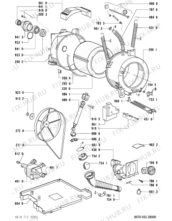 Схема №1 G2P WM1/WH-GB с изображением Рычаг для стиралки Whirlpool 481241718796