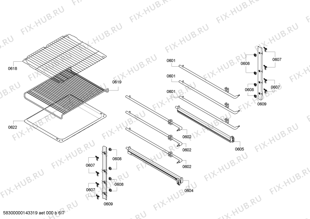 Схема №1 B46E74N0 с изображением Панель управления для плиты (духовки) Bosch 00671578