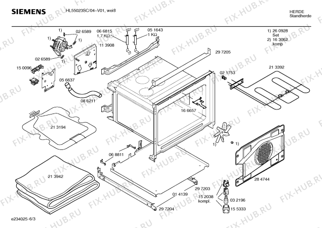Схема №2 HL55023SC с изображением Инструкция по эксплуатации для электропечи Siemens 00580159