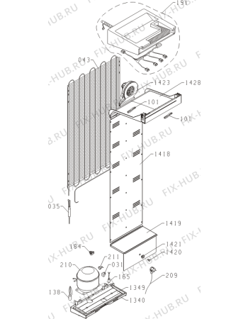 Взрыв-схема холодильника Upo FN6612 (561764, ZOF2869H) - Схема узла 03